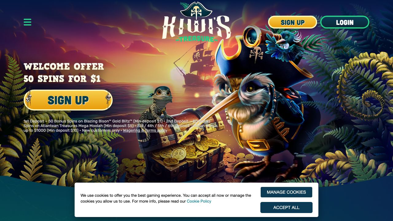 Kiwi's Treasure lobby screenshot