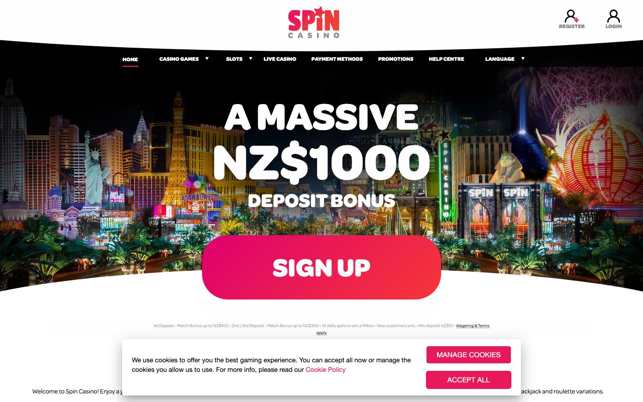 Spin Casino lobby screenshot